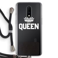 Queen zwart: OnePlus 7 Transparant Hoesje met koord