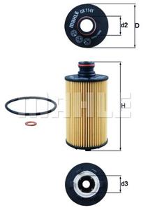 Oliefilter MAHLE, Diameter (mm)61mm, u.a. für Ssangyong