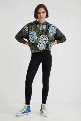 Legging met doorzichtige stukken op de zijkant - GREEN - S Legging met doorzichtige stukken op de zijkant - GREEN - S