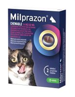 Krka milprazon kauwtabletten ontwormingstabletten kat (>2 KG 16 MG/40 MG 2 TBL)
