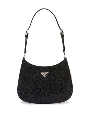 Prada sac porté épaule Cleo à ornements en cristal - Noir