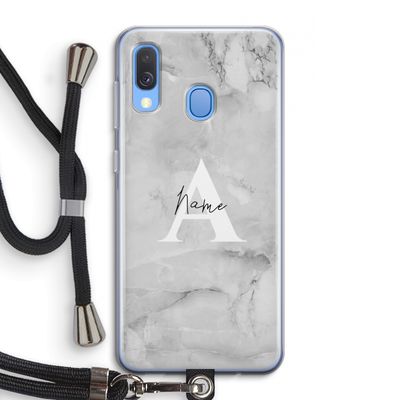 Ivory Marble: Samsung Galaxy A40 Transparant Hoesje met koord