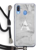 Ivory Marble: Samsung Galaxy A40 Transparant Hoesje met koord