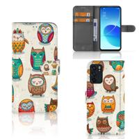 OPPO Reno6 5G | Telefoonhoesje | Met pasjeshouder | Vrolijke Uilen
