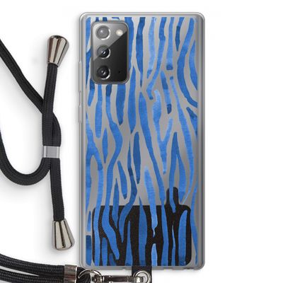 Blauwe nerven: Samsung Galaxy Note 20 / Note 20 5G Transparant Hoesje met koord