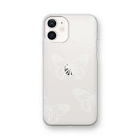 White butterfly: iPhone 12 mini Transparant Hoesje