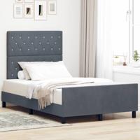 Bedframe met hoofdeinde Donkergrijs 120 x 190 cm Fluweel