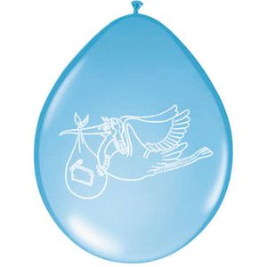 Folat ballon Geboorte Jongen 30 cm latex blauw 8 stuks