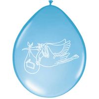 Folat ballon Geboorte Jongen 30 cm latex blauw 8 stuks - thumbnail