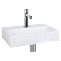 Differnz Flat fonteinset marmer - kraan recht - 38 x 24 x 8 cm - chroom