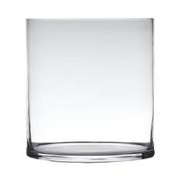 Hakbijl Glass Vaas - cilinder - glas - transparant - 30 x 25 cm