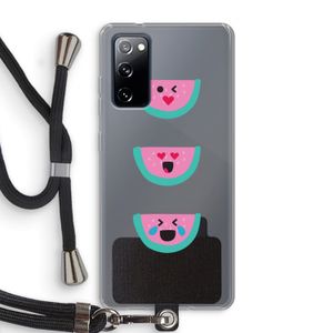 Smiley watermeloen: Samsung Galaxy S20 FE / S20 FE 5G Transparant Hoesje met koord