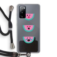 Smiley watermeloen: Samsung Galaxy S20 FE / S20 FE 5G Transparant Hoesje met koord