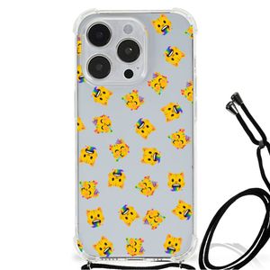 Doorzichtige Silicone Hoesje voor iPhone 14 Pro Max Katten Emojis