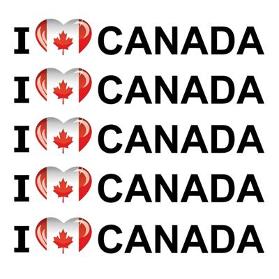 Sticker - 5x - I love Canada - 19 x 4 cm - Canada - landenthema