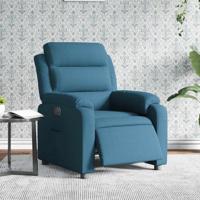 Fauteuil elektrisch verstelbaar fluweel blauw