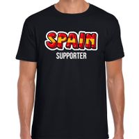 Zwart t-shirt Spain / Spanje supporter EK/ WK voor heren - thumbnail