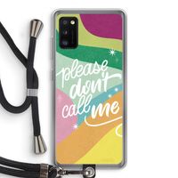 Don't call: Samsung Galaxy A41 Transparant Hoesje met koord Don't call: Samsung Galaxy A41 Transparant Hoesje met koord