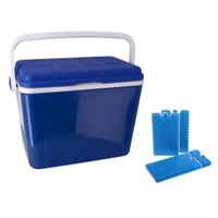 Koelbox 2-in-1 donkerblauw 42 liter 35 x 55 x 39 cm incl. 4 koelelementen