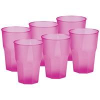 Drinkglazen frosted - fuchsia roze - 36x - 300 ml - onbreekbaar kunststof - Feest/cocktailglas Drinkglazen frosted - fuchsia roze - 36x - 300 ml - onbreekbaar kunststof - Feest/cocktailglas