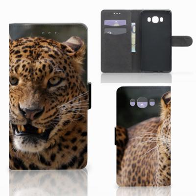 Samsung Galaxy J7 2016 | Telefoonhoesje | Met pasjeshouder | Luipaard