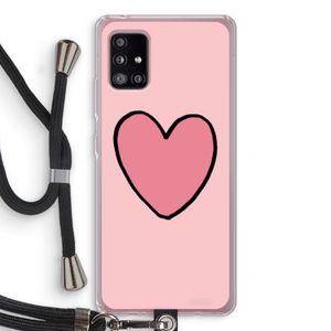 Hartje: Samsung Galaxy A51 5G Transparant Hoesje met koord