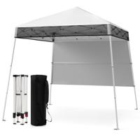 Paviljoen 2 x 2 m Pop-up Vouwpaviljoen Hoogteverstelbaar met Zijwand & Bodemhaak Waterdicht Tuinpaviljoen voor Tuinfeest Wit