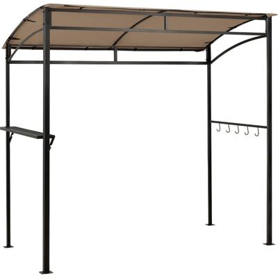 Grillpaviljoen Weerbestendig Metalen Frame met Rek & Haken 216 x 134 x 211 cm Bruin