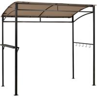 Grillpaviljoen Weerbestendig Metalen Frame met Rek & Haken 216 x 134 x 211 cm Bruin