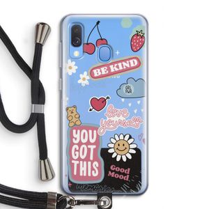 Positivity: Samsung Galaxy A40 Transparant Hoesje met koord