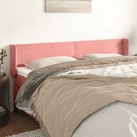 Hoofdbord met randen 203x16x78/88 cm fluweel roze