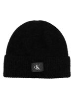 Calvin Klein Jeans bonnet en laine à patch logo - Noir