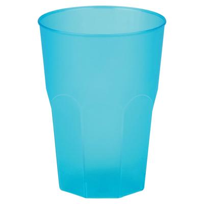 Drinkglazen frosted - turquoise - 6x - 300 ml - onbreekbaar kunststof - Feest/cocktailbekers