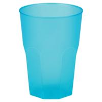 Drinkglazen frosted - turquoise - 6x - 300 ml - onbreekbaar kunststof - Feest/cocktailbekers