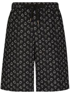 Dolce & Gabbana short chino à imprimé cœur - Noir