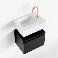 Toiletmeubel Mondiaz Andor | 40 cm | Meubelkleur Urban | Lex vrijhangend wastafel Talc Links | 1 kraangat