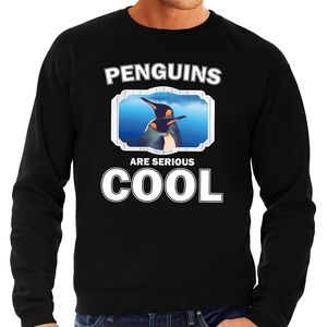 Dieren pinguin sweater zwart heren - penguins are cool trui