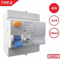 SEP RCDB Aardlekschakelaar 3p+N, 40A, 300mA, Type B, 10kA