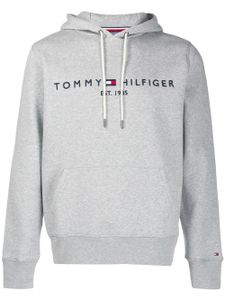 Tommy Hilfiger sweat à capuche à logo brodé - Gris