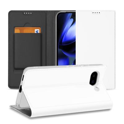 Google Pixel 9a Stand Case Hoesje Wit met Magnetische Sluiting Google Pixel 9a Stand Case Hoesje Wit met Magnetische Sluiting