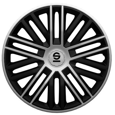 4-Delige Sparco Wieldoppenset Bergamo 14-inch zwart/zilver SP1485BKSV