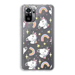 Rainbow Unicorn: Xiaomi Redmi Note 10S Transparant Hoesje