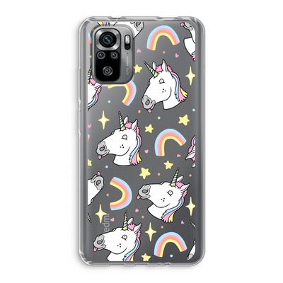 Rainbow Unicorn: Xiaomi Redmi Note 10S Transparant Hoesje