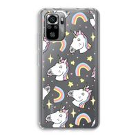 Rainbow Unicorn: Xiaomi Redmi Note 10S Transparant Hoesje