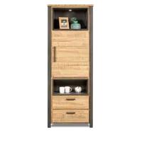 Boekenkast Steelwood - Seasoned Brown/Metaal Zwart - thumbnail