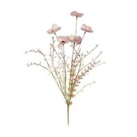 Roze papavers/klaproos gedroogde kunstbloemen 53 cm - thumbnail