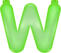 Groene letter W opblaasbaar