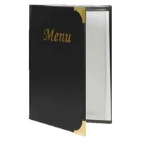 Menukaart Securit A5 4 x 2 tassen zwart
