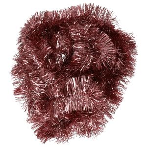 Decoris kerstslinger - oudroze - 270 x 7 cm - lametta - tinsel/folie slinger