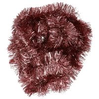 Decoris kerstslinger - oudroze - 270 x 7 cm - lametta - tinsel/folie slinger - thumbnail